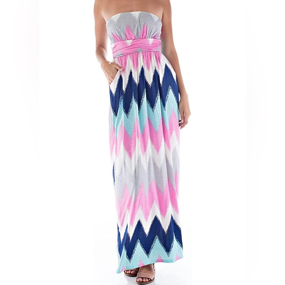 Betsy Red Couture Women's Ruched Strapless Soft Knit Maxi Dress (XL)